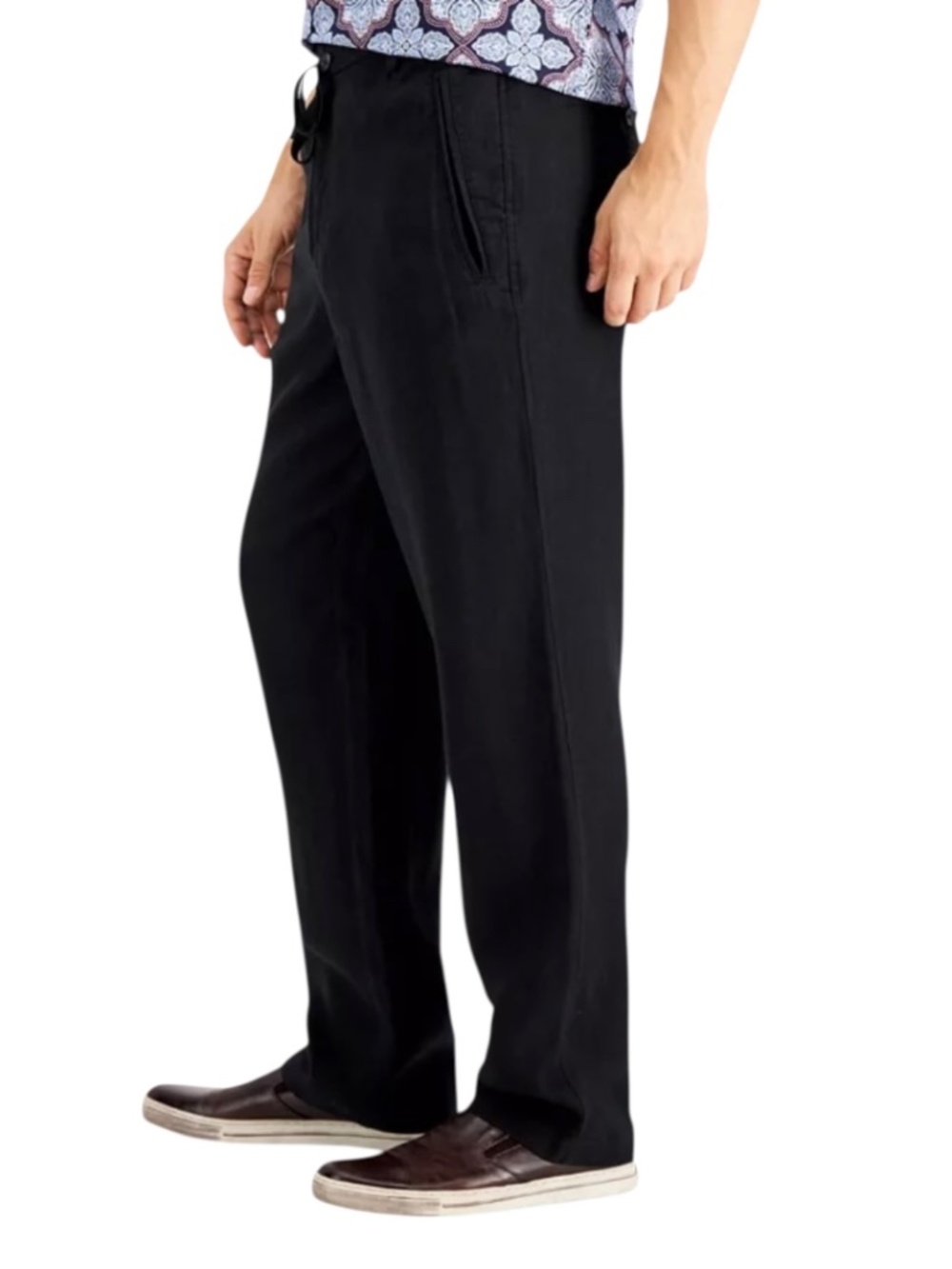 Club Room Men's 100% Linen Pants, Deep Black Lightweight  Size XL - NWT - Picture 2 of 4